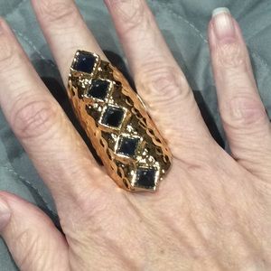 PETRA lapis/gold large ring
